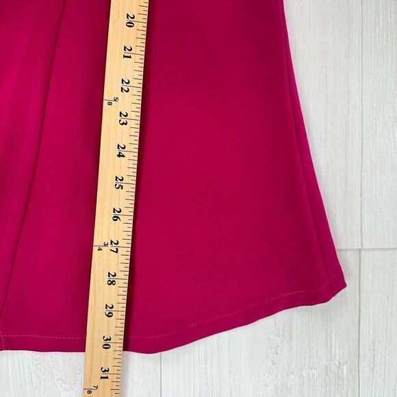 Bariano Sheath Cocktail Party Dress Sz L Magenta Pink V Neck Sleeveless Stretch - Picture 13 of 14